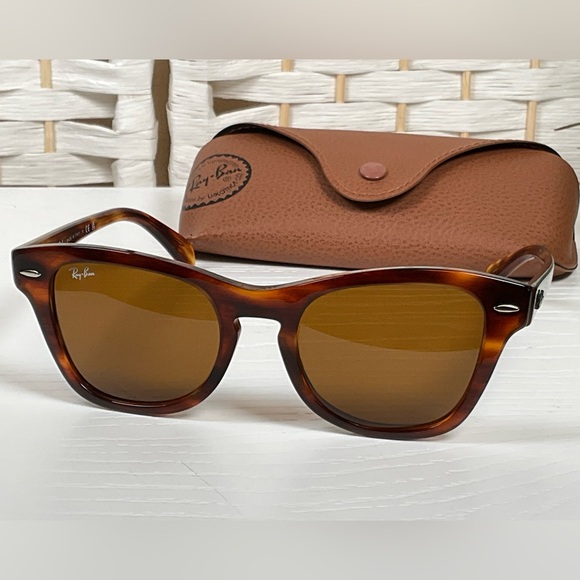 Ray Ban Laramie Sunglasses Polished Striped Havana- B-15 Brown RB2201 - Picture 3 of 10